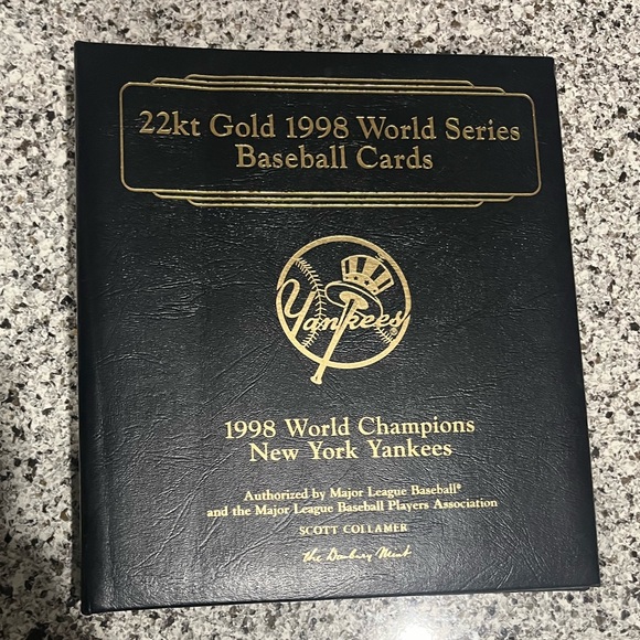 New York Yankees 1998 Danbury Mint 22 kt Gold Card  Set World Series - Picture 1 of 9
